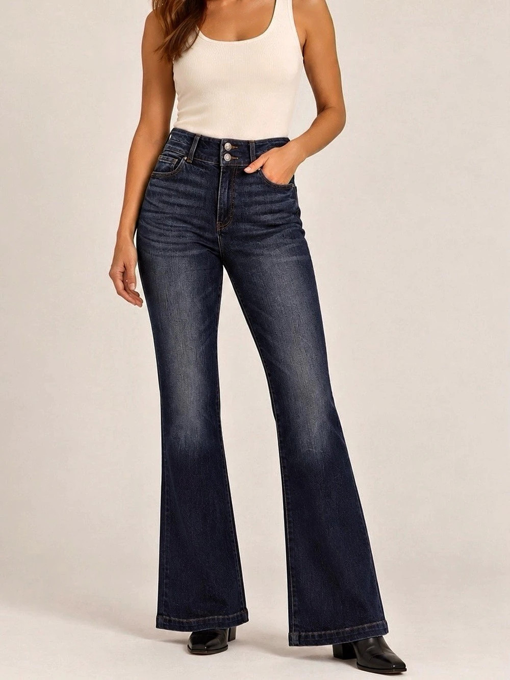 KUT from the Kloth 12 Ana High Rise Flare Jeans Women’s Stretch KP1828MA2